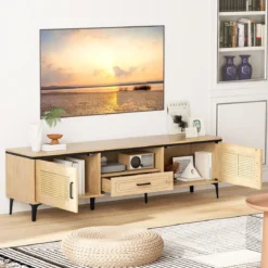 TV-Ständer für 65 Zoll Fernsehgeräte TV-Schrankmit 2 Türen & Schublade Lowboard Fernsehschrank