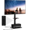 TV Ständer für 32-70 Zoll Flach & Curved Fernseher bis zu 45 KG TV-Standfüße 108-132 cmhöhenverstellbar mit 2 Steckdosen &USB-/ Type C