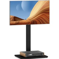 TV Ständer TV Standfuss für 32-70 Zoll Fernseher bis 50 kg Fernsehständer Höhenverstellbar Schwarz