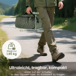 Ultraleichtes Feldbett Campingbett mit Seitentasche Tragbares Klappbett 150 kg Tragkraft Grün