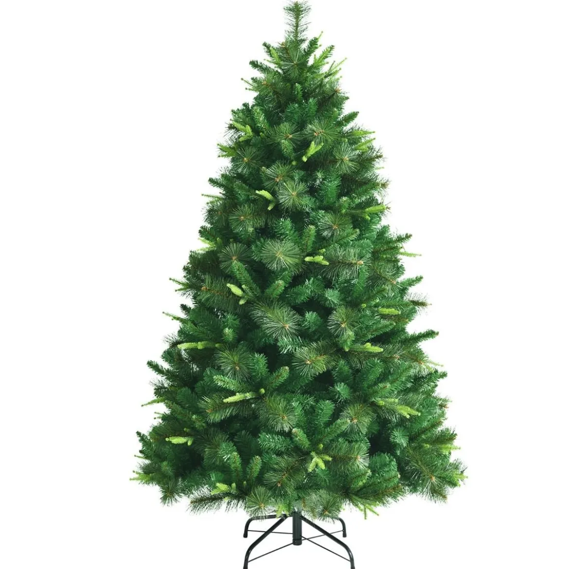 Unbeleuchteter 180 cm hoher künstlicher Weihnachtsbaum Tannenbaum mit Metallständer Grün