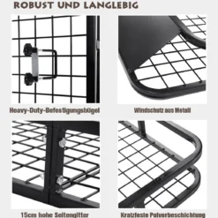 Universaler Dachgepäckträger Auto-Gepäckträger Dachkorb aus Stahl 122,5 x 102 x 15 cm Schwarz