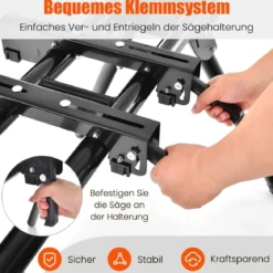 Universal-Sägeständer für Gehrungssägen Tragbarer Sägeständer mit Praktischem Klemmsystem Schwarz