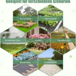 Unkrautvlies 50m² Gartenvlies gegen Unkraut Unkrautfolie PP Schwarz 50 x 1m-100 g/m²