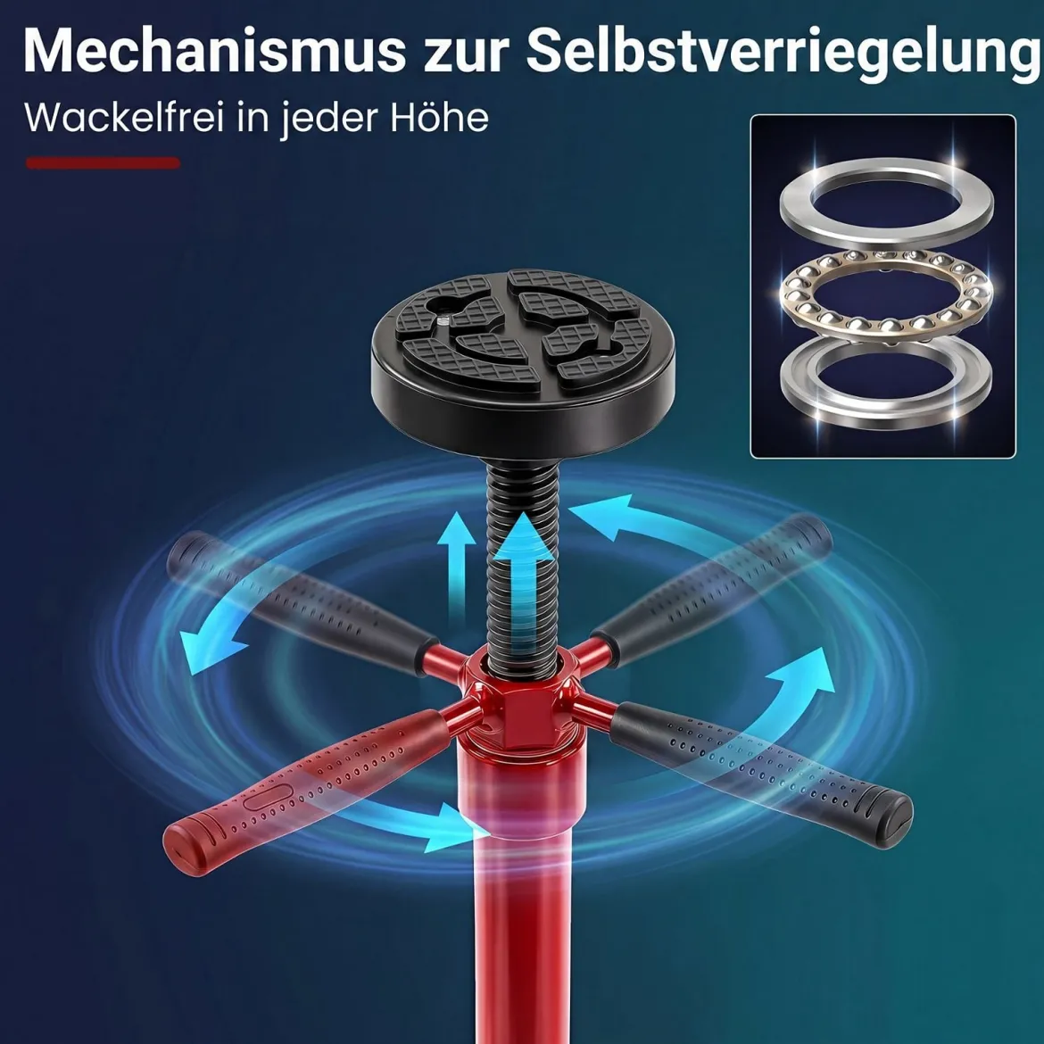 Unterhebe-Stützständer 750 kg Wagenheberständer Höhenverstellbar 97,5-191,5 cm Rot
