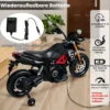 12V Aprilia Kinder Motorrad mit Stützrädern & Musik & Hupe & LED Scheinwerfer Grau