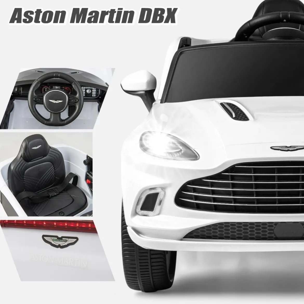 12V Aston Martin DBX Kinderauto mit 2,4G-Fernbedienung 1,4-2,5 km/h Weiß