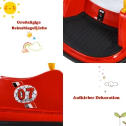 6V Aufsitz Autoscooter mit Bunten Lichtern & Fernbedienung & 360 Grad Rotation Bumper Car