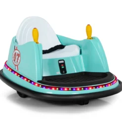 6V Aufsitz Autoscooter mit Bunten Lichtern & Fernbedienung & 360 Grad Rotation Bumper Car
