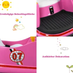 6V Aufsitz Autoscooter mit Bunten Lichtern & Fernbedienung & 360 Grad Rotation Bumper Car