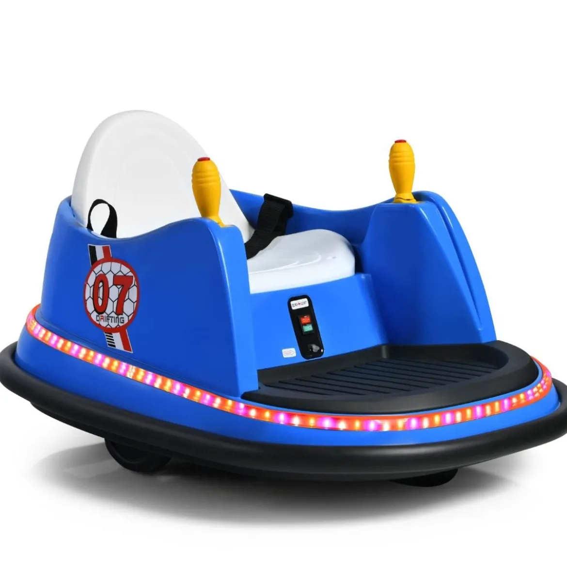 6V Aufsitz Autoscooter mit Bunten Lichtern & Fernbedienung & 360 Grad Rotation Bumper Car