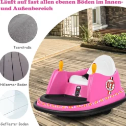 6V Aufsitz Autoscooter mit Bunten Lichtern & Fernbedienung & 360 Grad Rotation Bumper Car