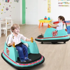6V Aufsitz Autoscooter mit Bunten Lichtern & Fernbedienung & 360 Grad Rotation Bumper Car