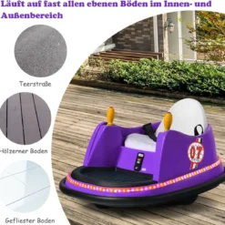 6V Aufsitz Autoscooter mit Bunten Lichtern & Fernbedienung & 360 Grad Rotation Bumper Car
