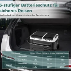 12V-Autokühlschrank mit 2 Kühlzonen 40L Tragbarer Gefrierschrank mit Kompressor (-20℃~20℃)