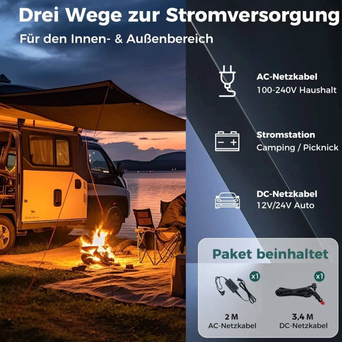 12V-Autokühlschrank mit 2 Kühlzonen 40L Tragbarer Gefrierschrank mit Kompressor (-20℃~20℃)