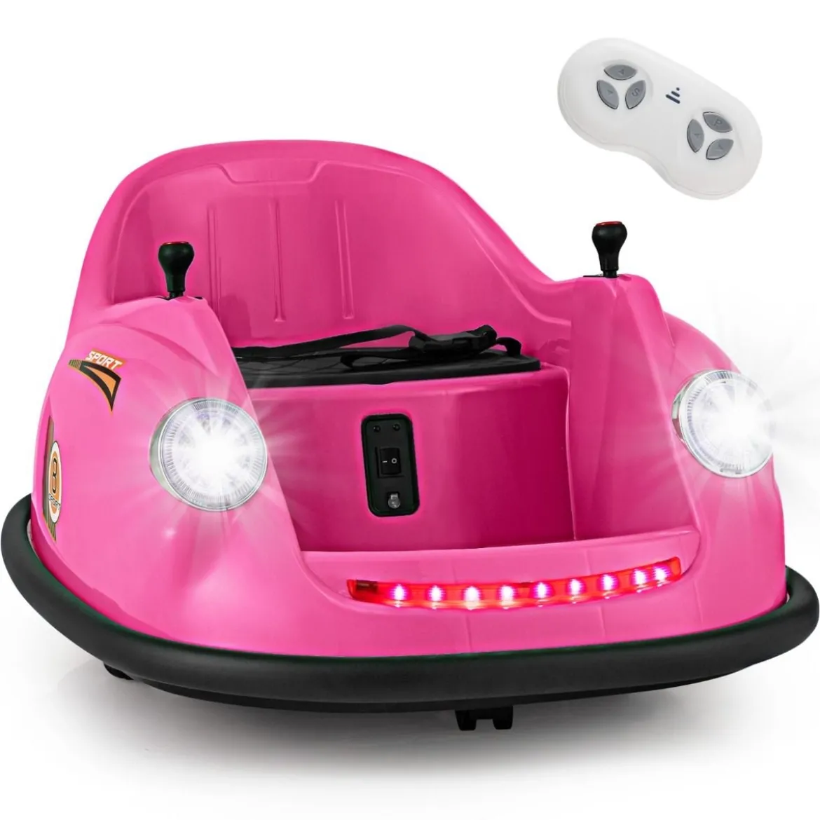 12V Autoscooter Kinder Elektro Bumper Car mit Fernsteuerung & LED-Lichtern & Musik Blau/Rosa/Rot