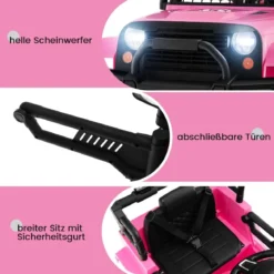 12V Batteriebetriebenes Kinderfahrzeug Elektrisches Kinderfahrzeug mit Fernbedienung Rosa