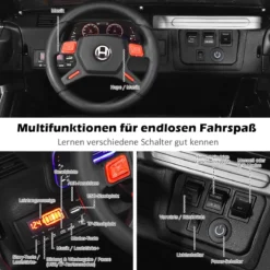 12V Elektroauto Batteriebetriebenes Elektrofahrzeug mit 2Sitzen 123 x 80 x 80 cm Schwarz