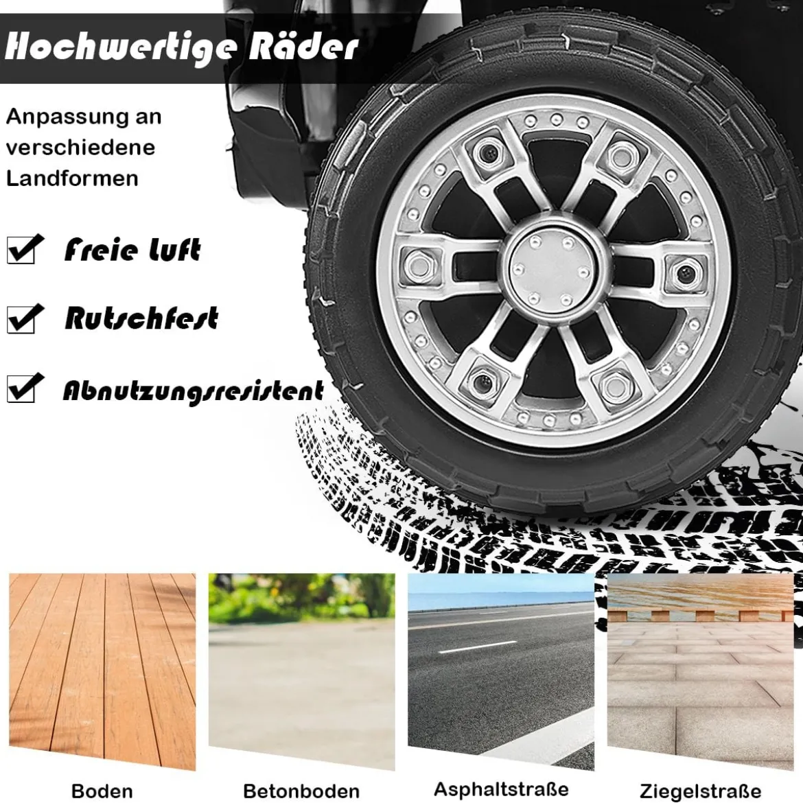 12V Elektrofahrzeug Kinderauto mit Fernbedienung für Kinder 109 x 61 x 63,5 cm Schwarz