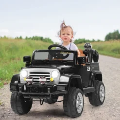 12V Elektrofahrzeug Kinderauto mit Fernbedienung für Kinder 109 x 61 x 63,5 cm Schwarz