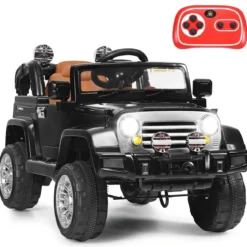 12V Elektrofahrzeug Kinderauto mit Fernbedienung für Kinder 109 x 61 x 63,5 cm Schwarz