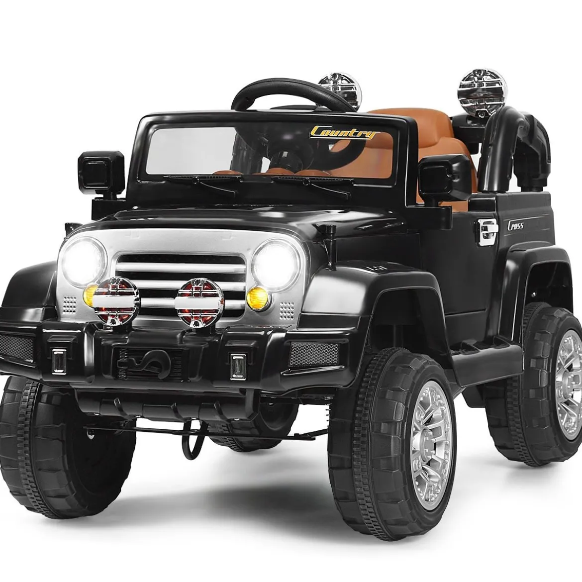 12V Elektrofahrzeug Kinderauto mit Fernbedienung für Kinder 109 x 61 x 63,5 cm Schwarz