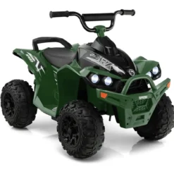 12V Elektro Kinderquad mit 3-5 KM/H Geschwindigkeit 4 Rutschfesten Rollen Hupe & LED-Leuchten Elektroquad