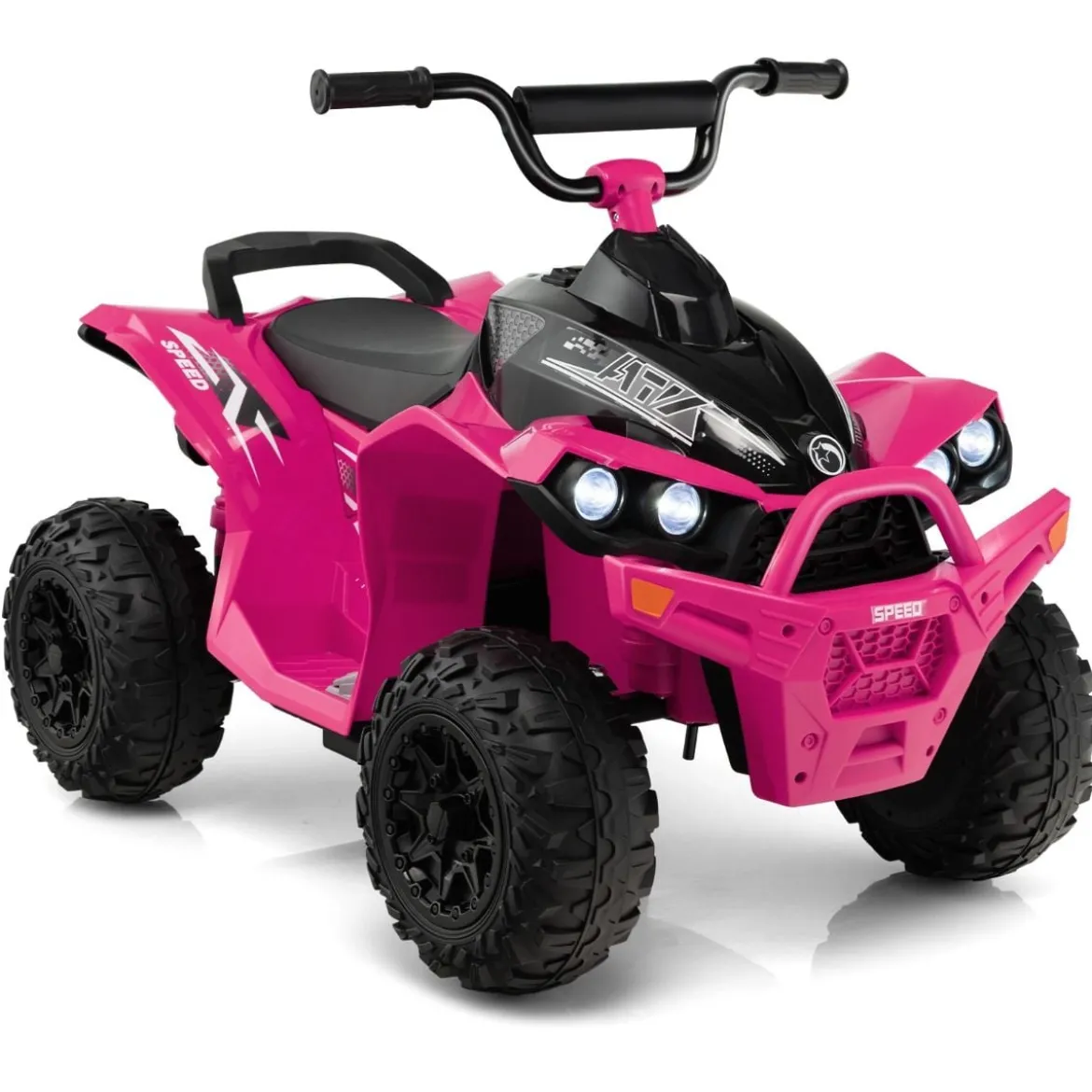 12V Elektro Kinderquad mit 3-5 KM/H Geschwindigkeit 4 Rutschfesten Rollen Hupe & LED-Leuchten Elektroquad