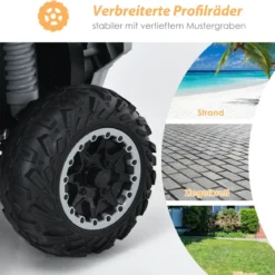 12V Elektro Kinderquad mit Musik Hupe und LED Scheinwerfer Elektroquad Schwarz