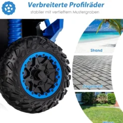 12V Elektro Kinderquad mit Musik Hupe und LED Scheinwerfer Elektroquad Blau