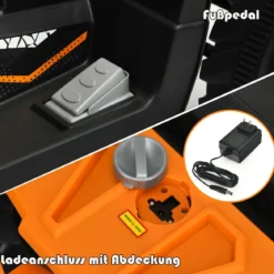 12V Elektro Kinderquad mit Scheinwerfer Mini Elektroquad mit Musik & Hupe Kinderauto Orange