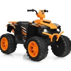 12V Elektro Kinderquad mit Scheinwerfer Mini Elektroquad mit Musik & Hupe Kinderauto Orange