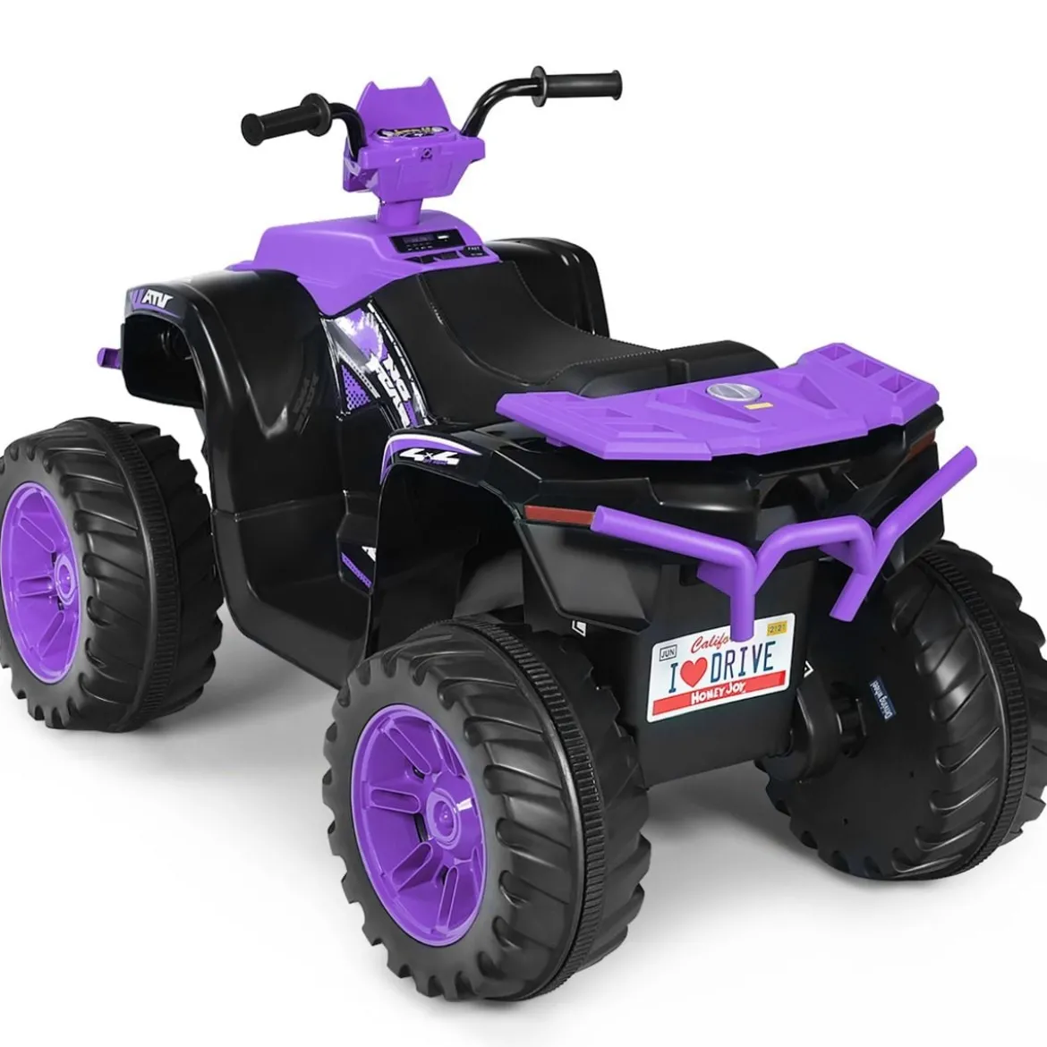 12V Elektro Kinderquad mit Scheinwerfer Mini Elektroquad mit Musik & Hupe Lila