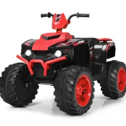 12V Elektro Kinderquad mit Scheinwerfer Mini Elektroquad mit Musik & Hupe 4 Räder Kinder Quad 2,8-5 km/h für Kinder ab 3 Jahren Rot