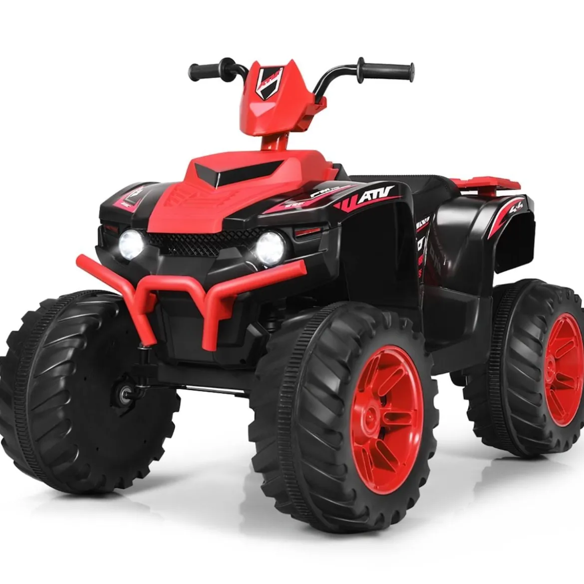 12V Elektro Kinderquad mit Scheinwerfer Mini Elektroquad mit Musik & Hupe 4 Räder Kinder Quad 2,8-5 km/h für Kinder ab 3 Jahren Rot
