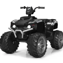12V Elektro Kinderquad mit Scheinwerfer Mini Elektroquad mit Musik & Hupe 4 Räder Kinder Quad 2,8-5 km/h für Kinder ab 3 Jahren Schwarz