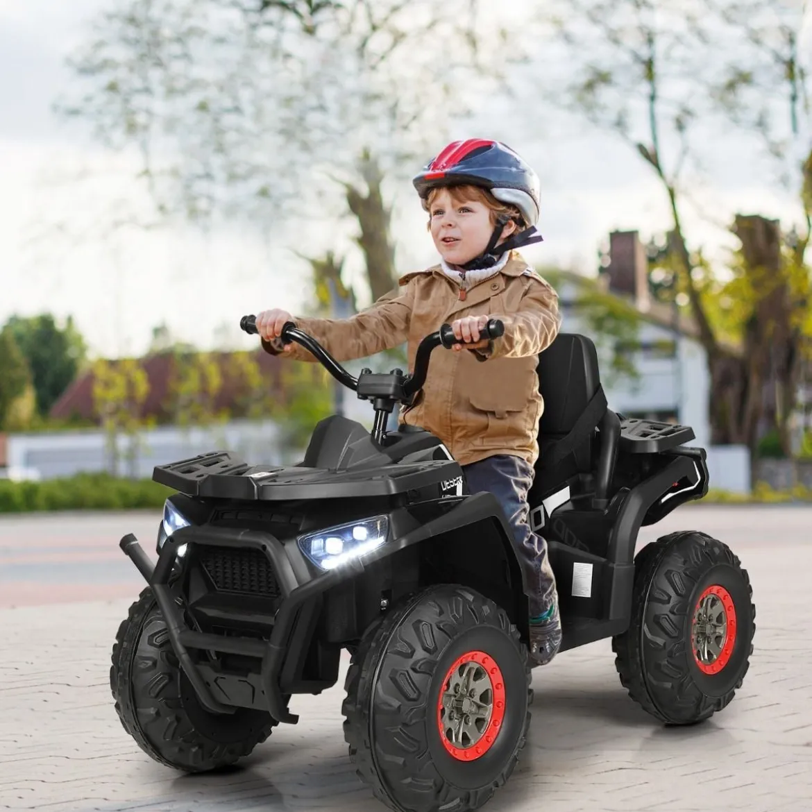 12V Elektro Kinderquad mit Scheinwerfer 4 Räder Kinder Kinderauto Elektroauto für Kinder ab 3 Jahren
