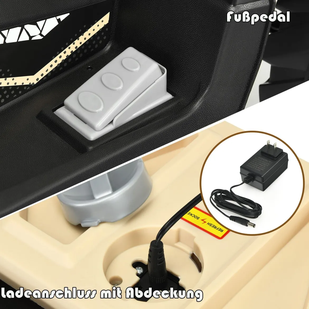 12V Elektro Kinderquad mit Scheinwerfer Mini Elektroquad mit Musik & Hupe Kinderauto Gelb