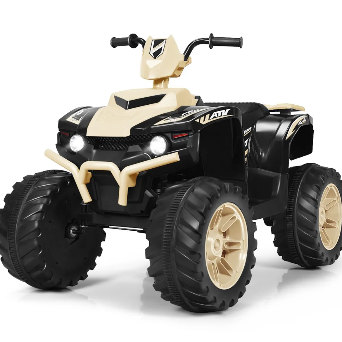 12V Elektro Kinderquad mit Scheinwerfer Mini Elektroquad mit Musik & Hupe Kinderauto Gelb