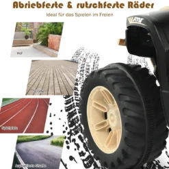 12V Elektro Kinderquad mit Scheinwerfer Mini Elektroquad mit Musik & Hupe Kinderauto Gelb