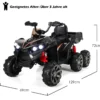 12V Elektro Kinderquad mit Stauraum & LED-Lichtern Mini Elektroquad 3-6 km/h Schwarz