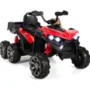 12V Elektro Kinderquad mit Stauraum & LED-Lichtern Mini Elektroquad 3-6 km/h Rot