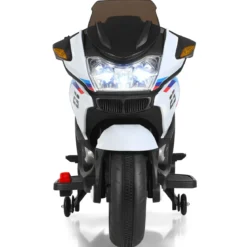 12V Elektro Motorrad Kindermotorrad mit Stützrädern Elektromotorrad Weiß