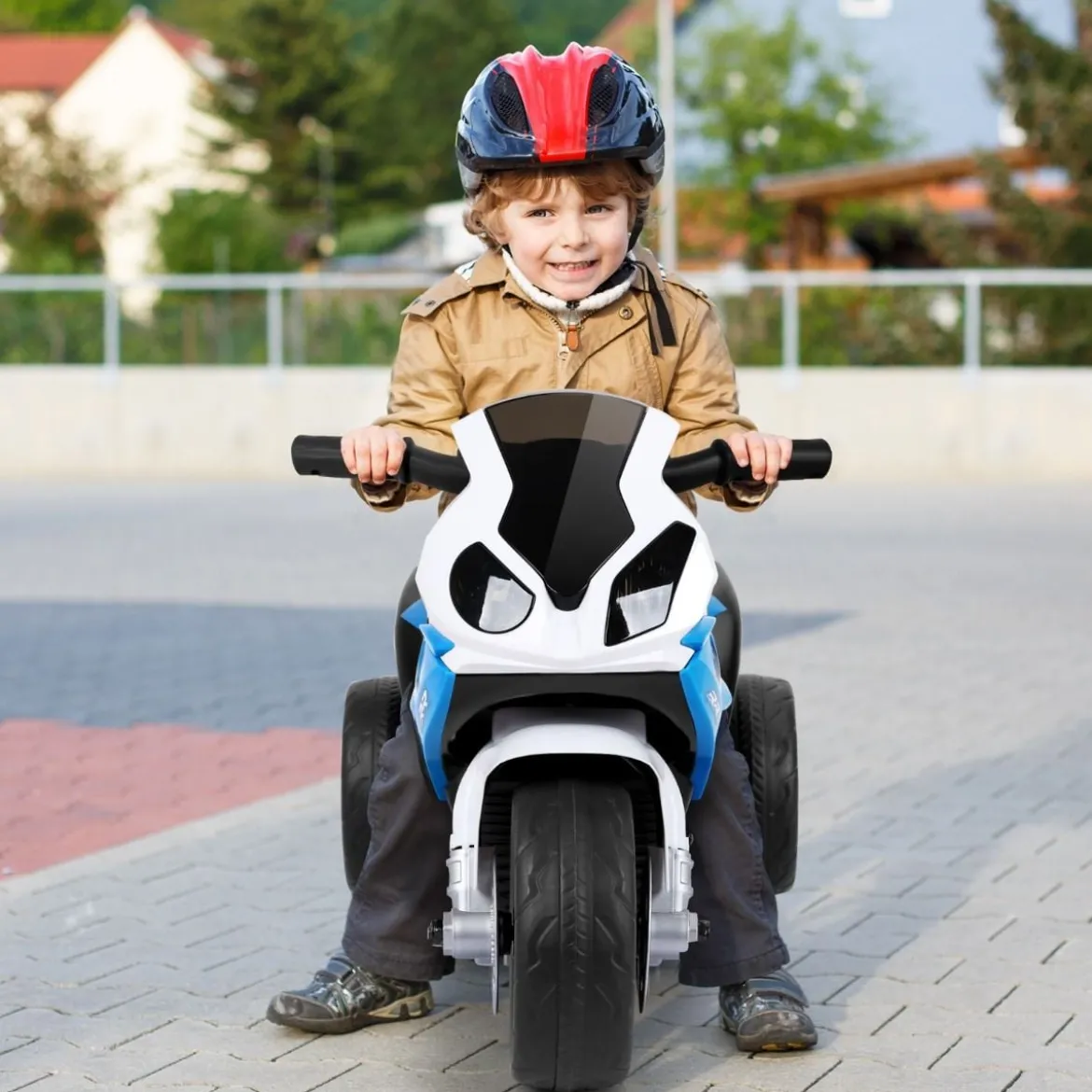 6V Elektro Motorrad Kindermotorrad Elektrofahrzeug für Kinder 66 x 37 x 44,5 cm Blau