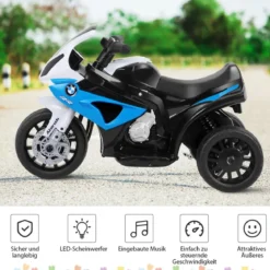 6V Elektro Motorrad Kindermotorrad Elektrofahrzeug für Kinder 66 x 37 x 44,5 cm Blau