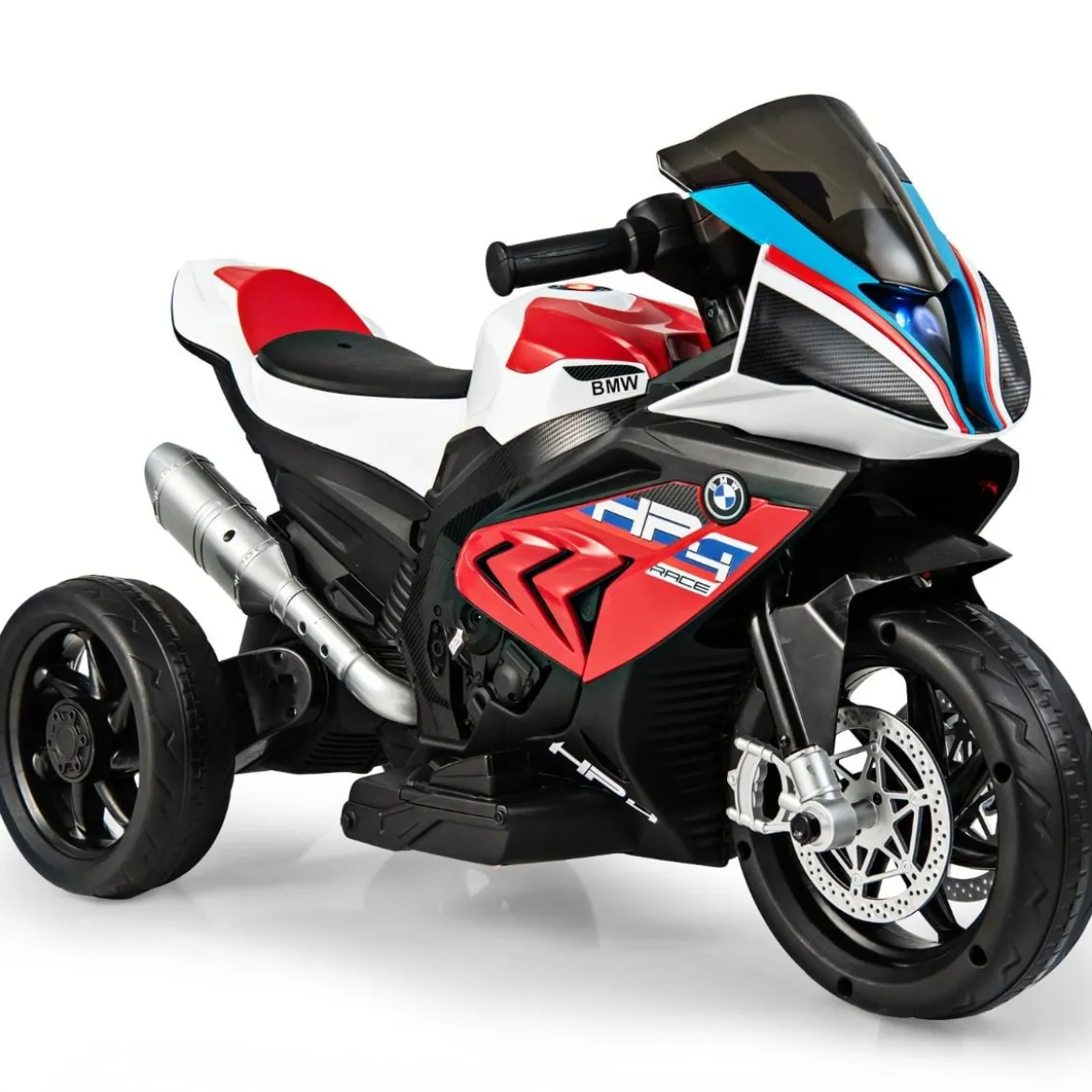 6V Elektro Motorrad mit Musik und Scheinwerfer 3-Rad-Motorrad 82,5 x 42 x 54 cm Rot