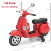 6V Elektro Motorrad mit 2 Stützrädern und Schlüssel & Lichter und Musik für Kinder ab 3 Jahren Rot