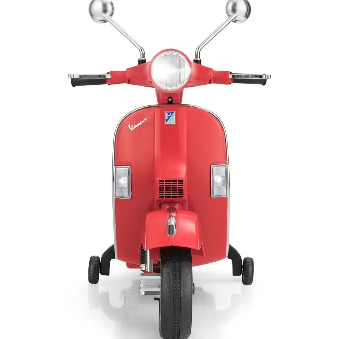 6V Elektro Motorrad mit 2 Stützrädern und Schlüssel & Lichter und Musik für Kinder ab 3 Jahren Rot