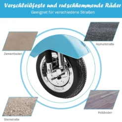6V Elektro Motorrad mit 2 Stützrädern und Schlüssel & Lichter und Musik für Kinder ab 3 Jahren Blau